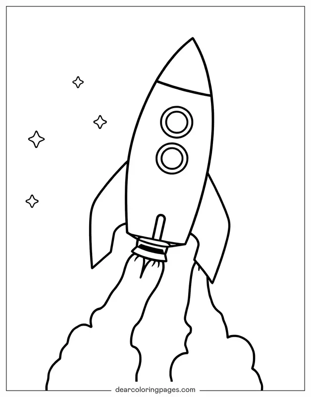 Rocket Coloring Page - Rocket Outline