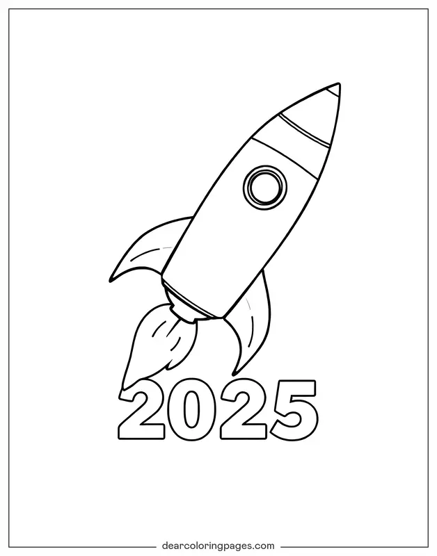 Rocket Coloring Page - Rocket With 2025