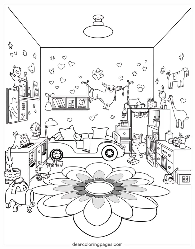Zimmer Ausmalbild - Kleinkindzimmer