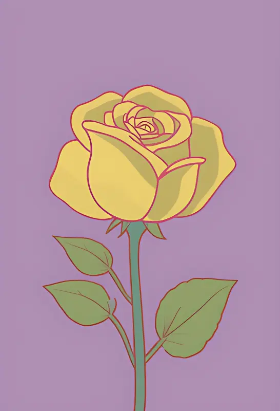 Pflanze Ausmalbilder - Rose Ausmalbild