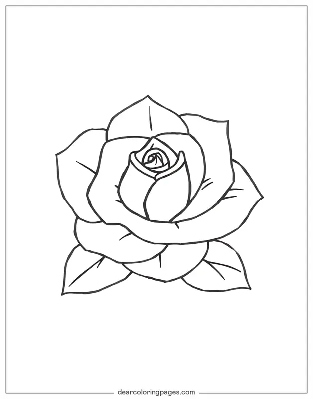 Rosa Desenho para Colorir - Rosa da Eternidade