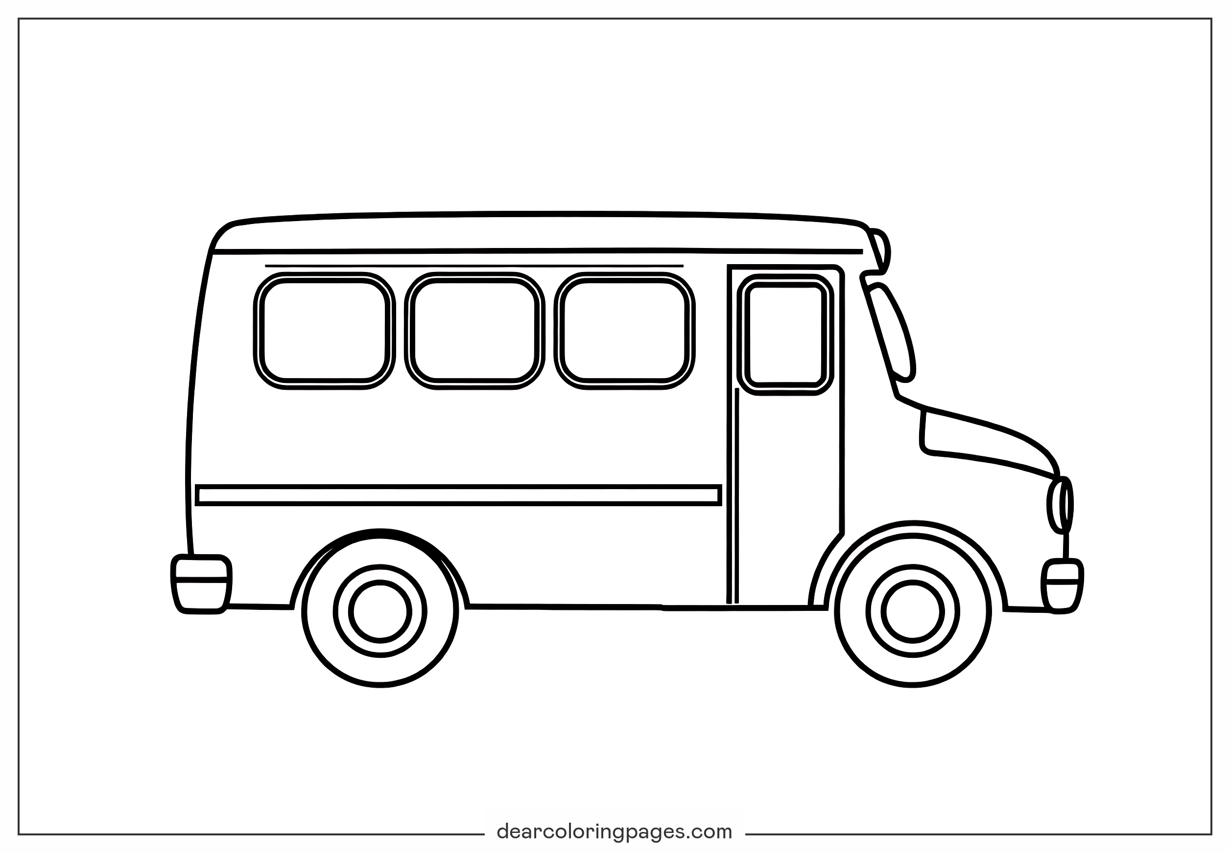 Scuolabus Disegno da Colorare - Disegno da Colorare: Autobus Scolastico Semplice Per Bambini della Scuola Materna