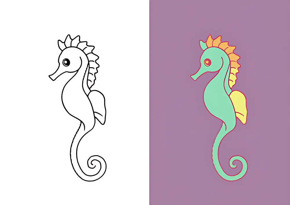 海马涂色页面 | Dear Coloring Pages