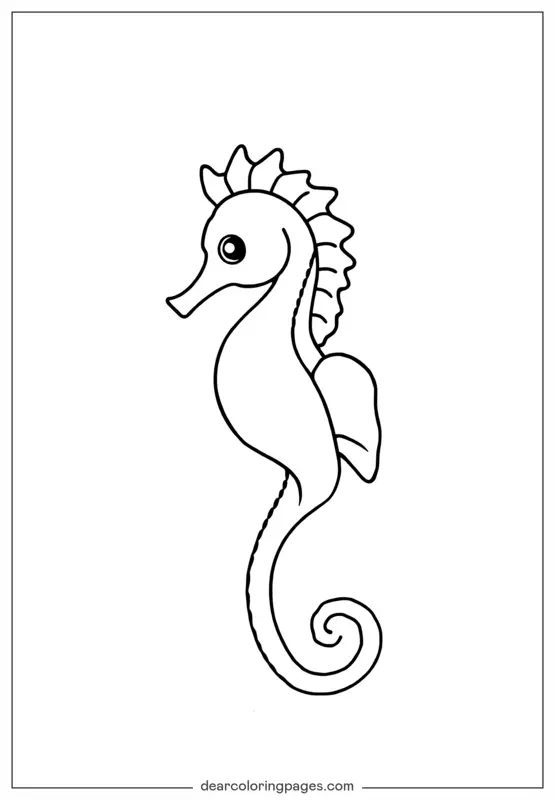 Animali Disegni da Colorare - Cavalluccio marino Disegno da Colorare