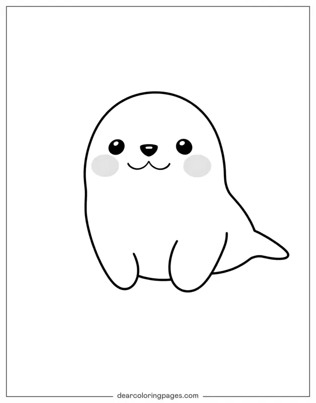 Seal Coloring Page - Easy to Color Seal