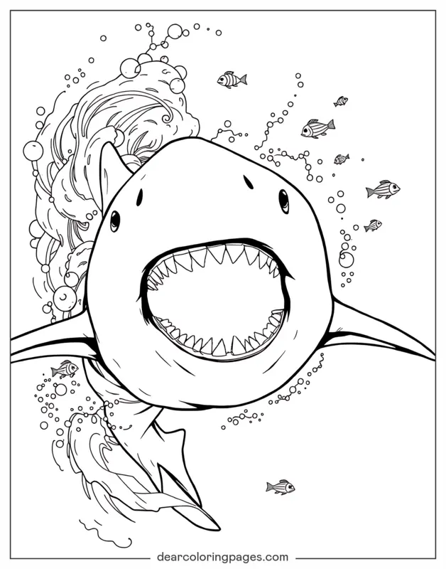 Shark Coloring Page - Shark Gliding through