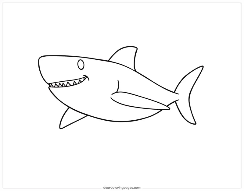 Shark Coloring Page - Simple Shark Outline
