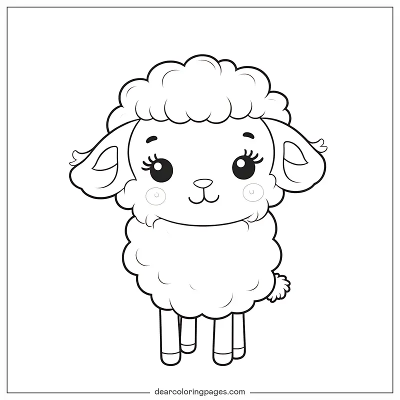 Oveja Dibujo para Colorear - Dibujo para Colorear de Oveja de Dibujos Animados