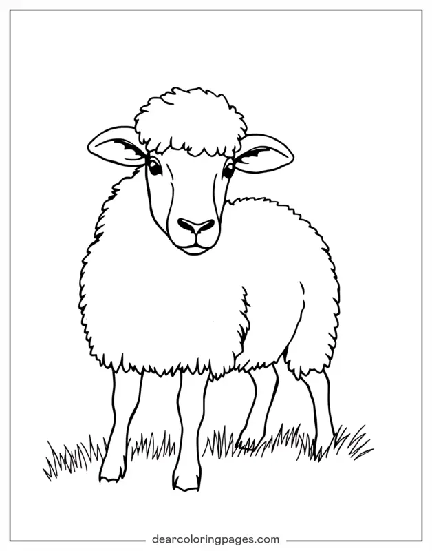 Oveja Dibujo para Colorear - Contorno de Oveja