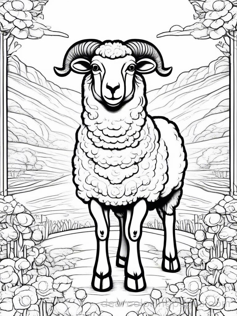 Intricate Sheep Illustration