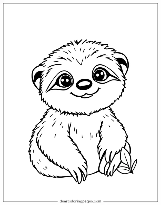 Pereza Dibujo para Colorear - Pequeño perezoso