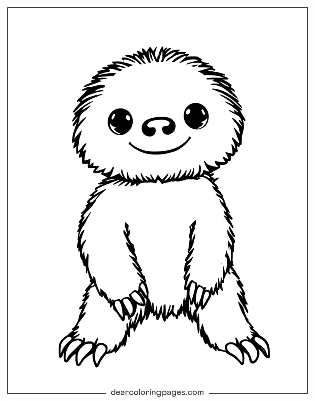 Pereza Dibujo para Colorear - Perezoso de Juguete