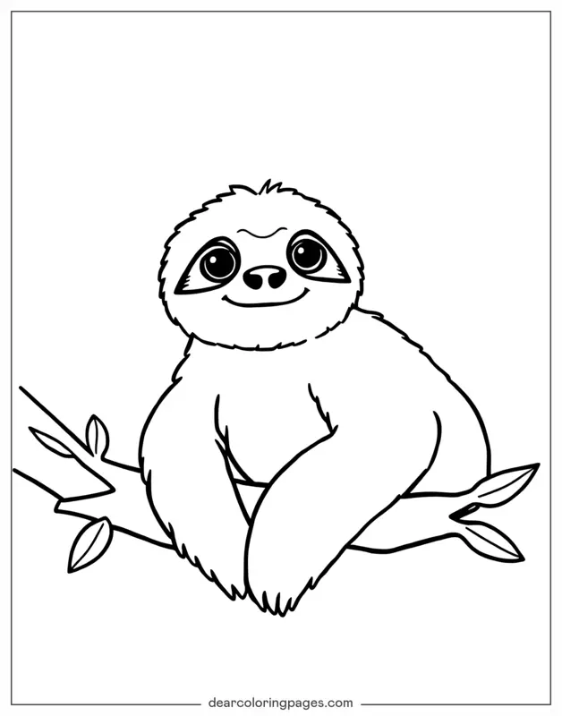 Pereza Dibujo para Colorear - Día Perezoso Pereza
