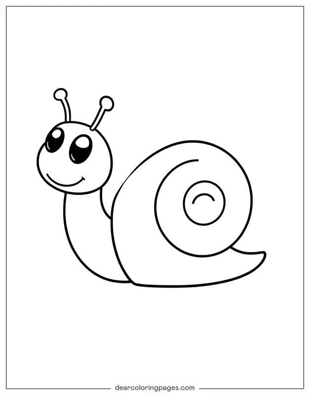 Lumaca Disegno da Colorare - Caracol Carino Disegni da Colorare per Bambini