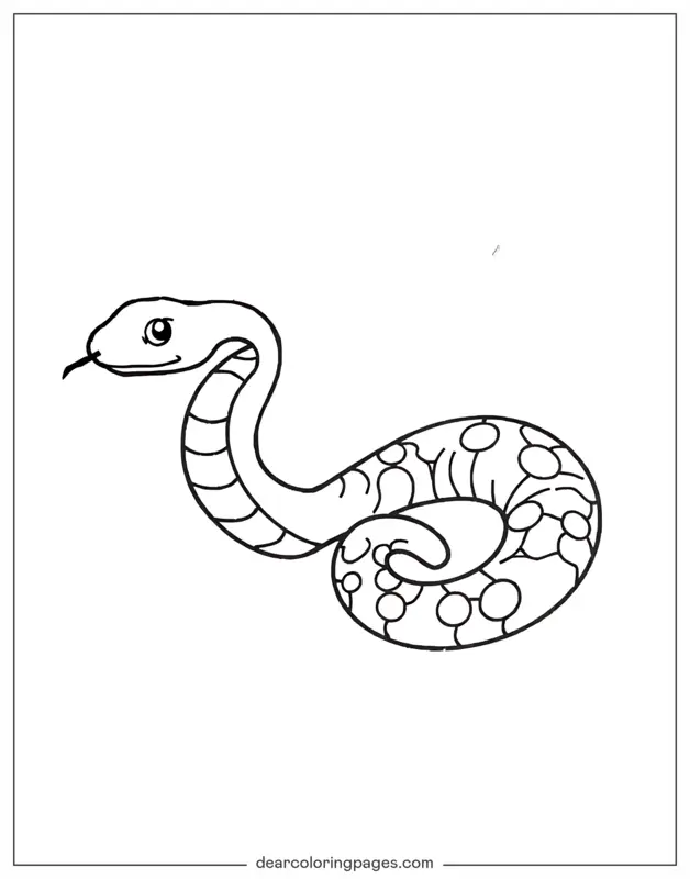 Serpiente Dibujo para Colorear - Serpiente simple