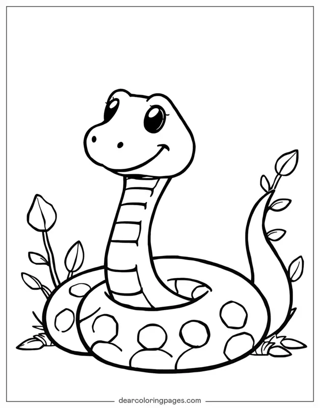 Serpiente Dibujo para Colorear - Serpiente Fácil de Colorear