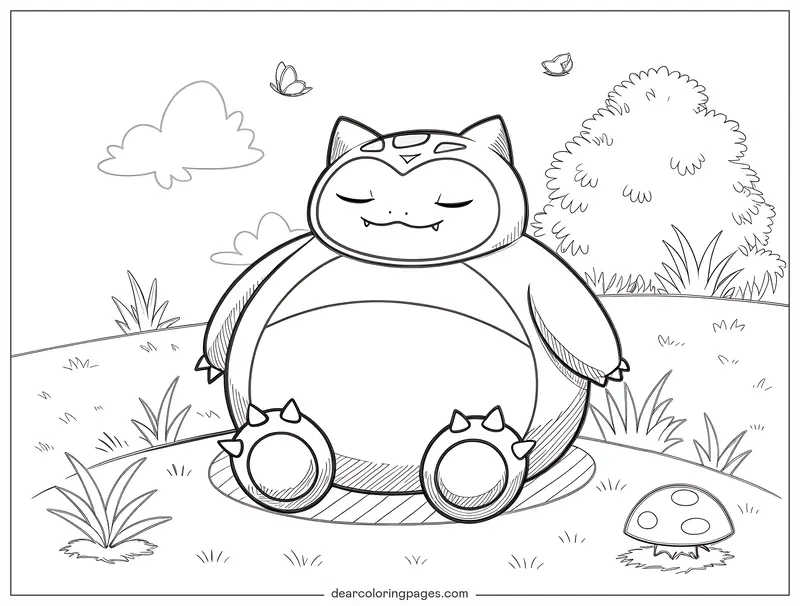 Snorlax Disegno da Colorare - Pokemon Snorlax Disegno da Colorare