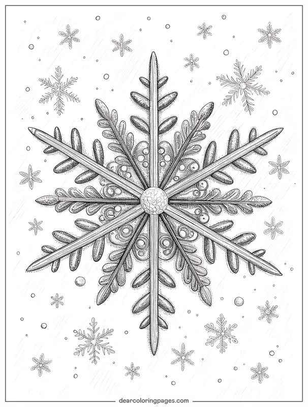 Navidad Dibujo para Colorear - Copo de Nieve Dibujo para Colorear