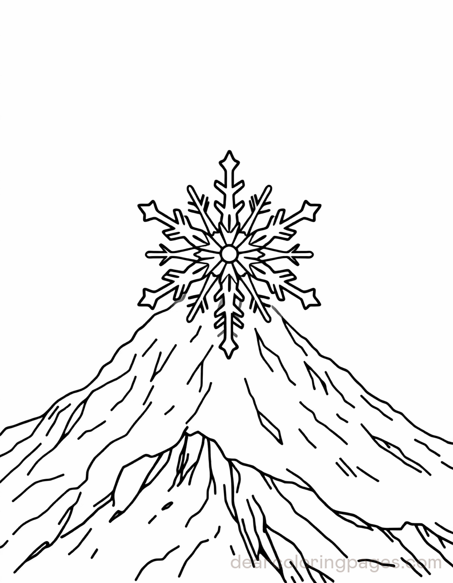 Giant Snowflake with Mountain in the background