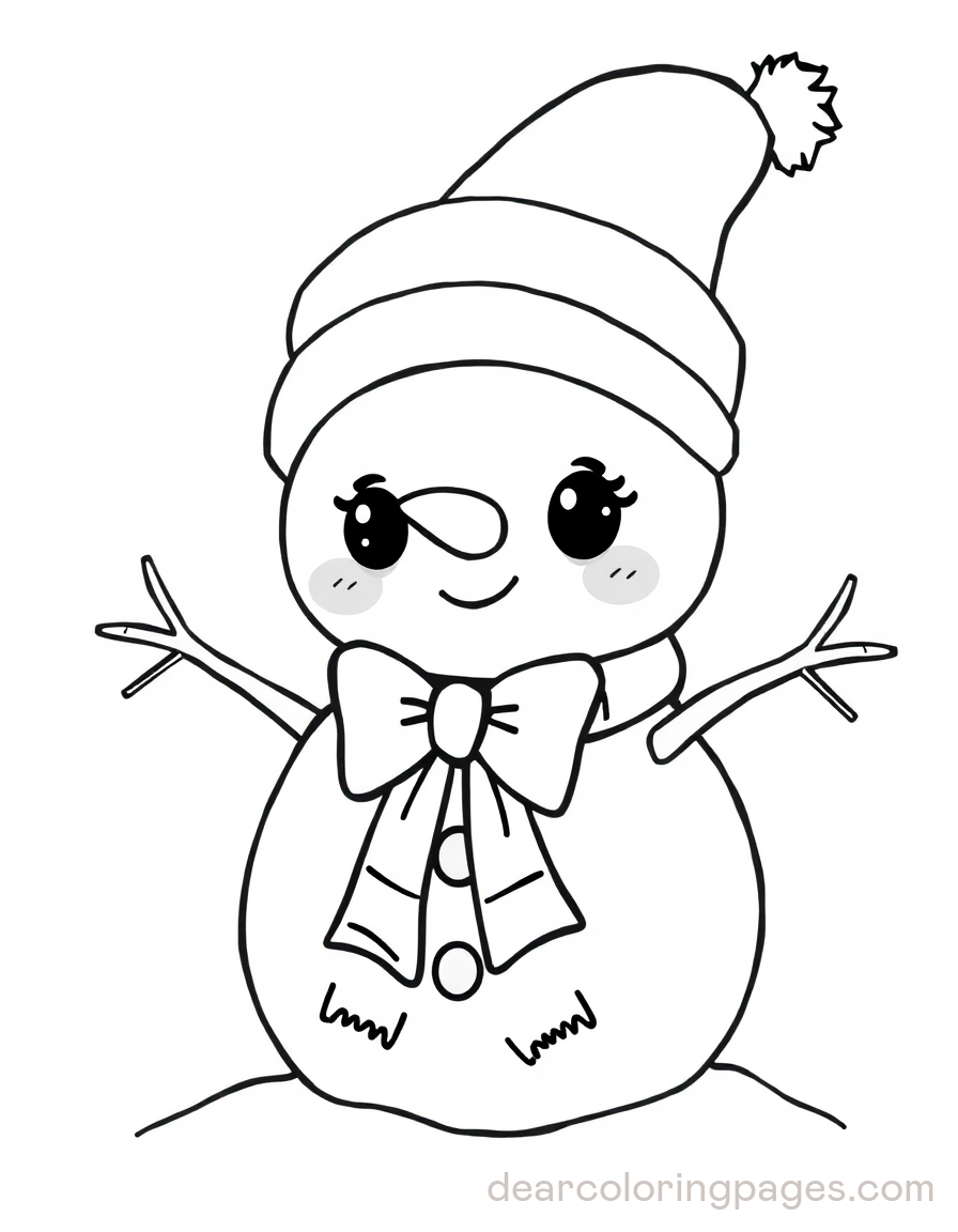 Snowman with Bow