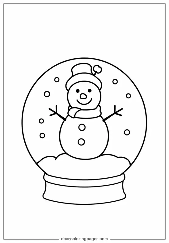 Cheerful Snowman Inside Snowglobe