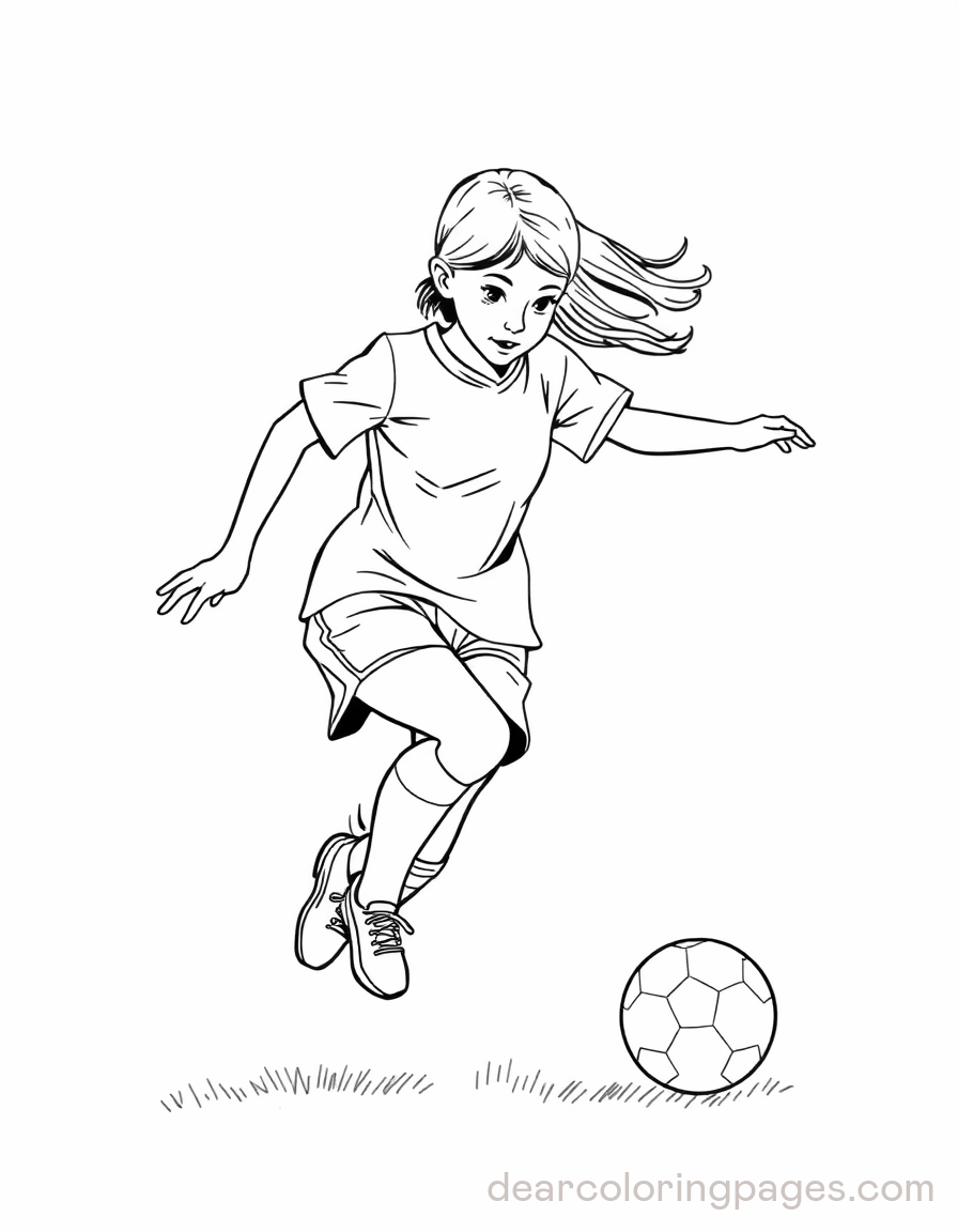 Soccer Coloring Page - Soccer Kick