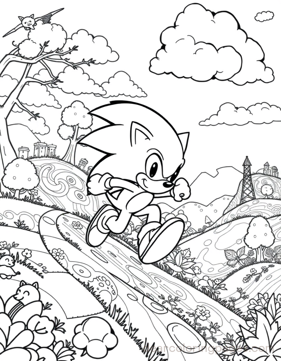 Sonic Coloring Pages - Free And Printable Ai Generated Coloring Pages