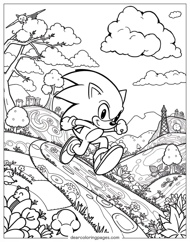 Sonic Dashes Through a Landscape