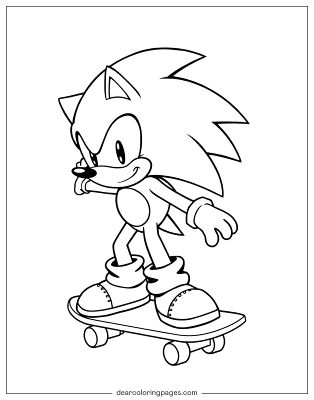 Sonic the Hedgehog on Skateboard