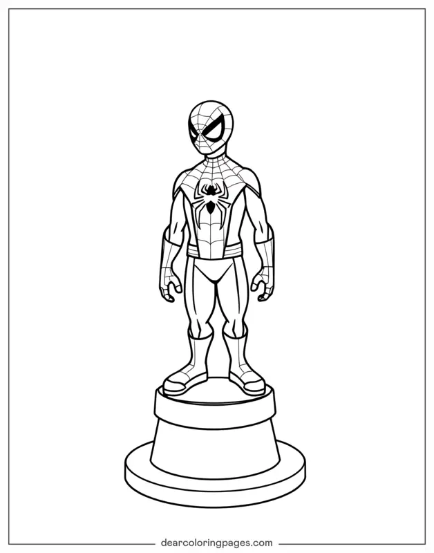 Spider-Man Dibujo para Colorear - Estatua de Spider-Man