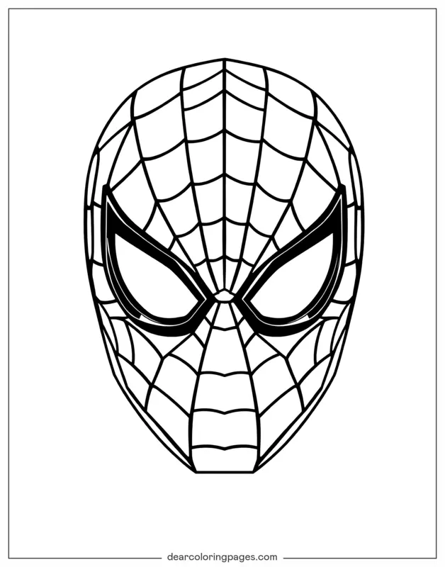 Spider-Man Dibujo para Colorear - Máscara de Spider-Man