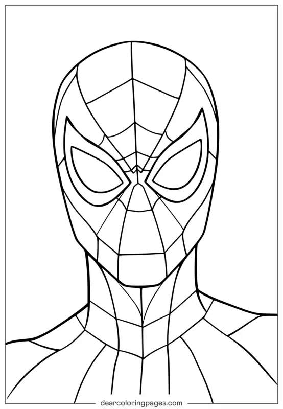 Homem-Aranha Desenho para Colorir - Fácil Desenho para Colorir do Homem-Aranha