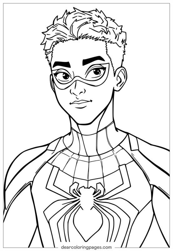 Homem-Aranha Desenho para Colorir - Spider Man Miles Morales Desenho para Colorir
