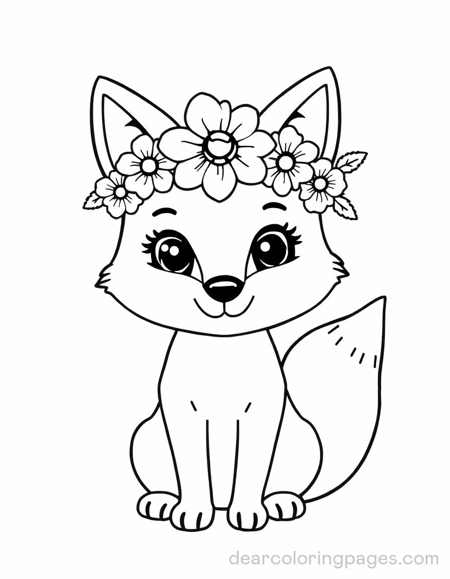 Fox Wearing Flowers