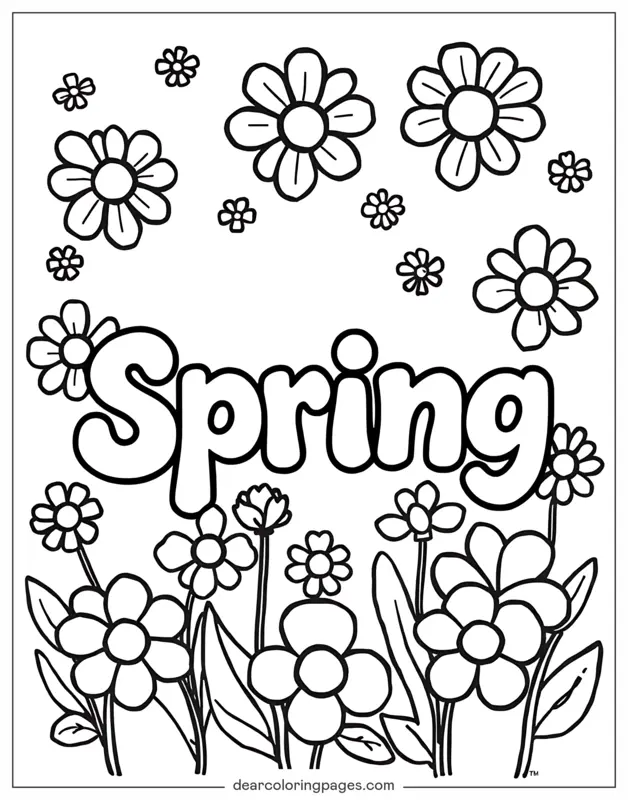 Primavera Dibujo para Colorear - Página para colorear de primavera