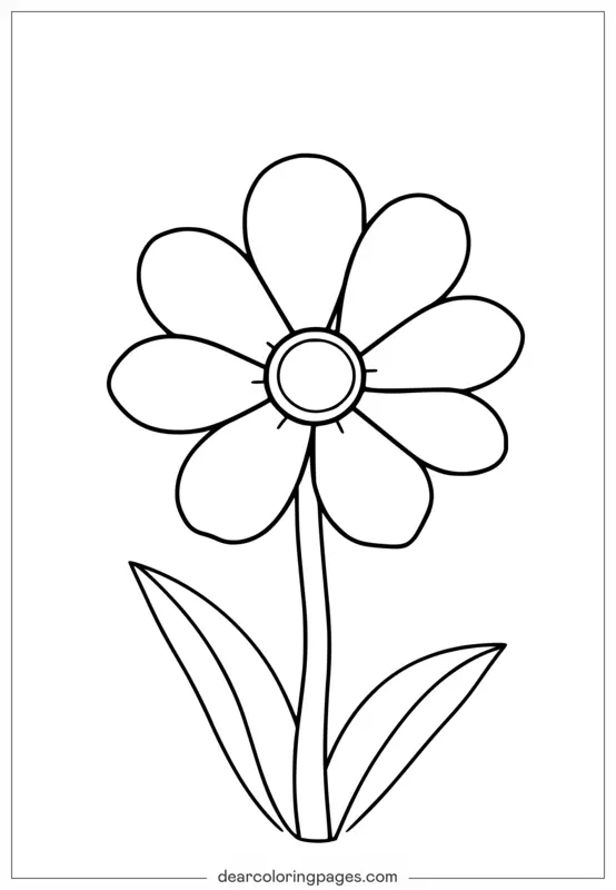 Blume Ausmalbild - Einfache Frühlingsblume Ausmalbild