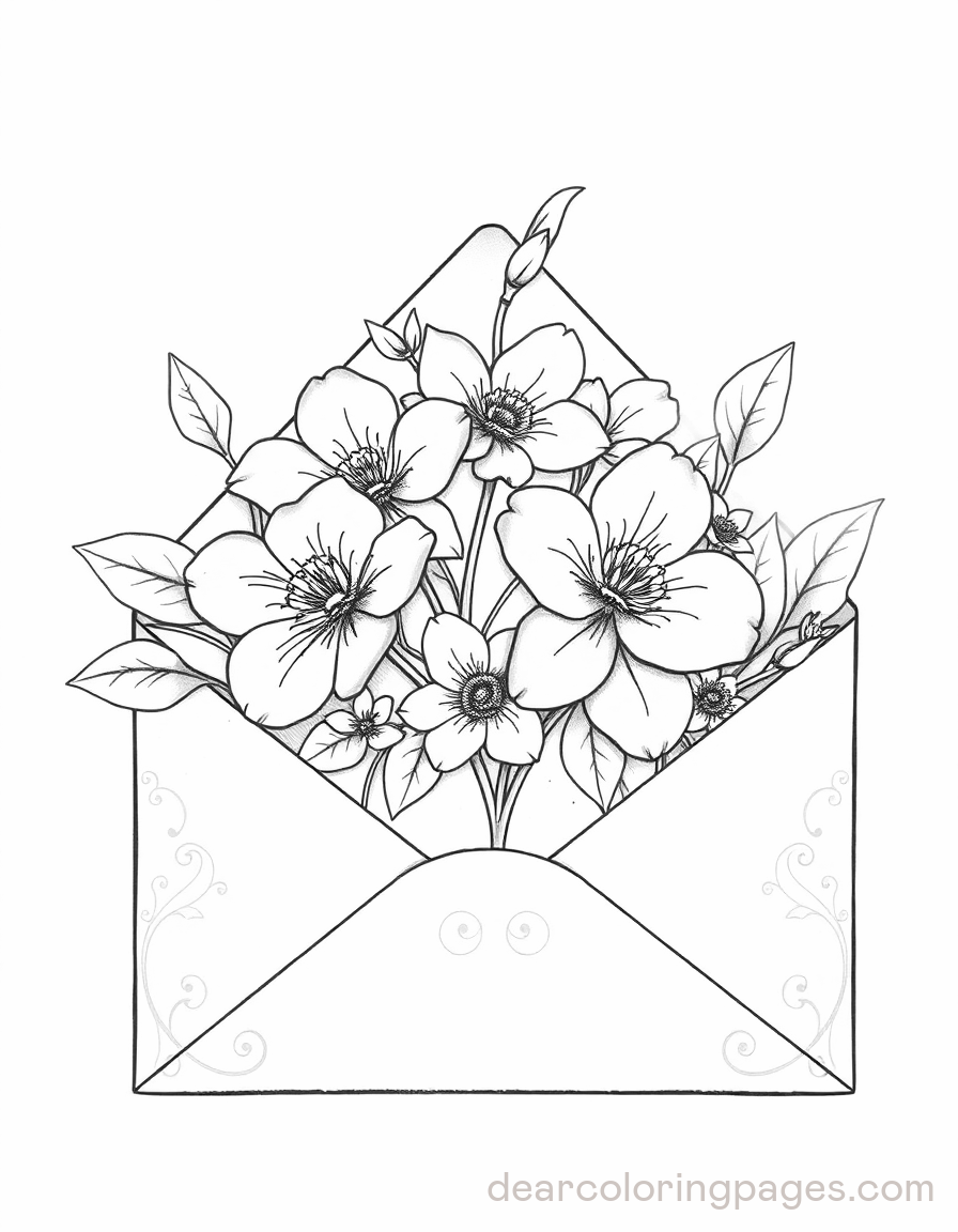 Delicate flowers from an Open Envelope