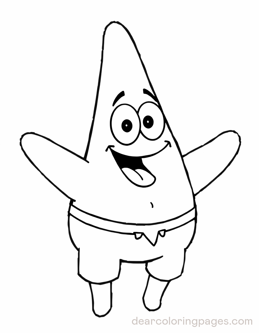 Caricatura Dibujos para Colorear - Patricio Estrella de SpongeBob