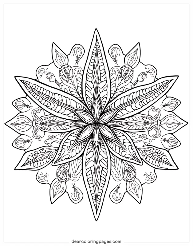 Mandala Dibujo para Colorear - Mandala de Estrella de Mar