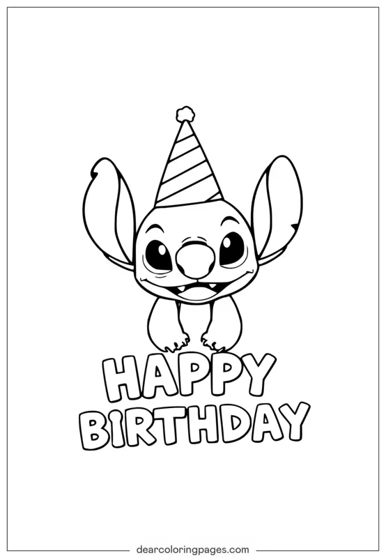 Alles Gute zum Geburtstag Ausmalbild - Stitch Herzlichen Glückwunsch zum Geburtstag Ausmalbild