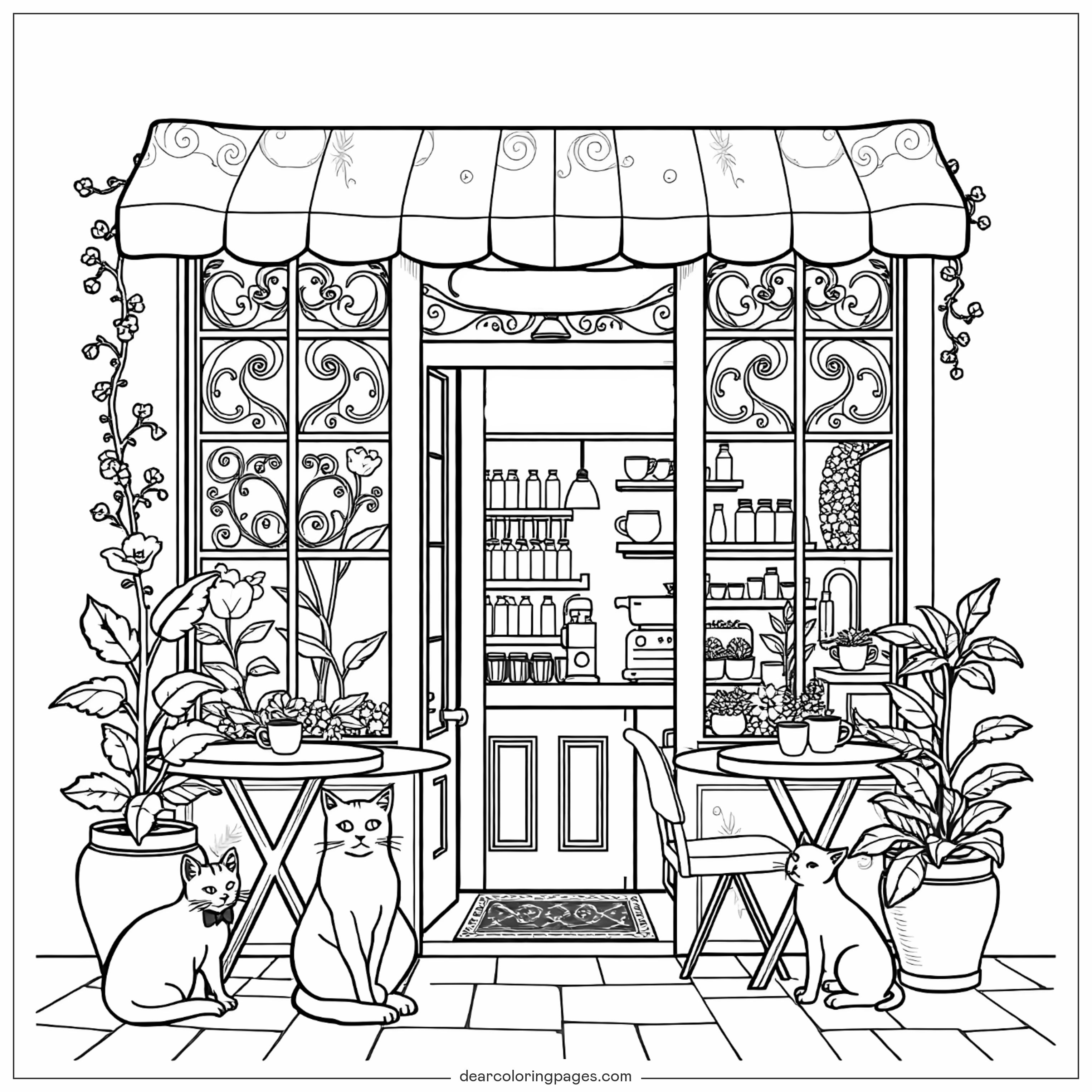 Tienda Dibujo para Colorear - Dibujo para Colorear de Café