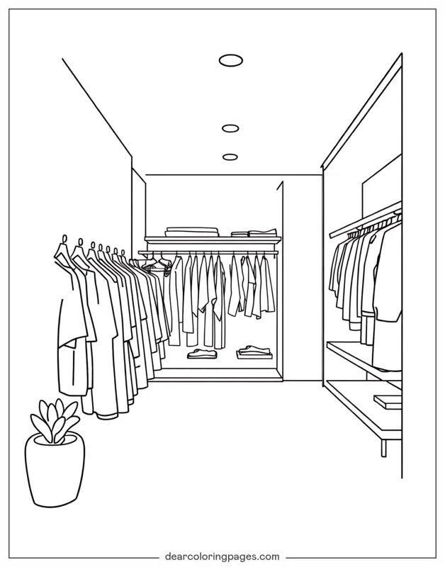 Coloriage de Magasin – Boutique de mode minimaliste