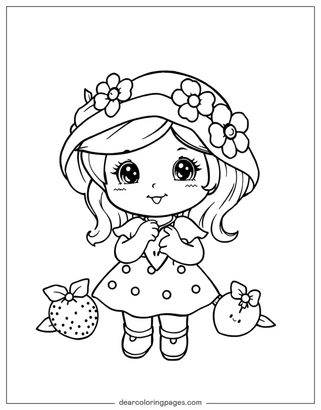 Coloriage de Gâteau aux fraises – Bébé Gâteau de Fraise