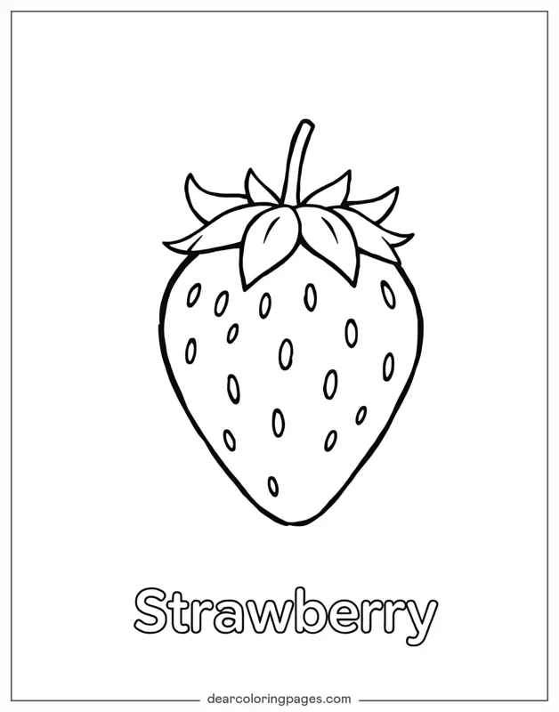 Fresa Dibujo para Colorear - Fresa con texto