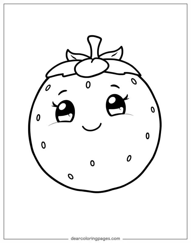 Fresa Dibujo para Colorear - Sonriente Fresa