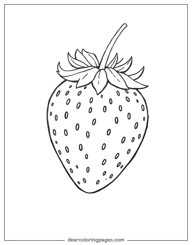 Fresa Dibujo para Colorear - Simplemente Fresa