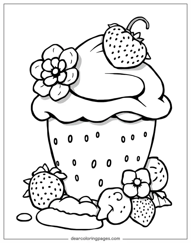 Fresa Dibujo para Colorear - Strawberry Shortcake Dibujo para Colorear