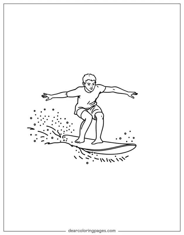 Verano Dibujo para Colorear - Surf de Verano
