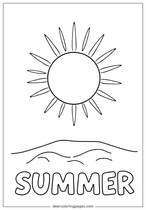 Verano Dibujo para Colorear - Dibujo para Colorear de Verano Fácil