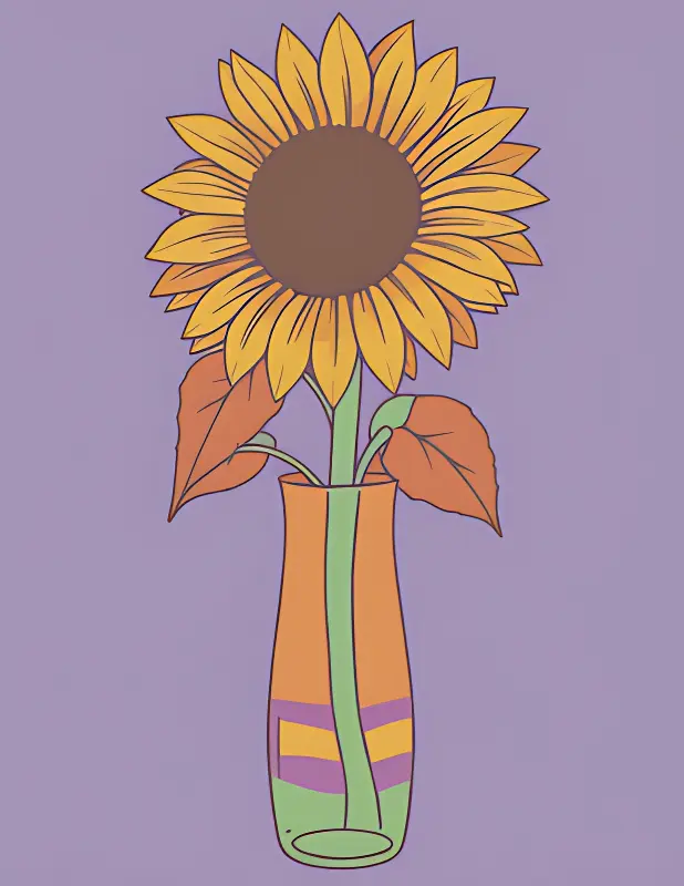 Pflanze Ausmalbilder - Sonnenblume Ausmalbild